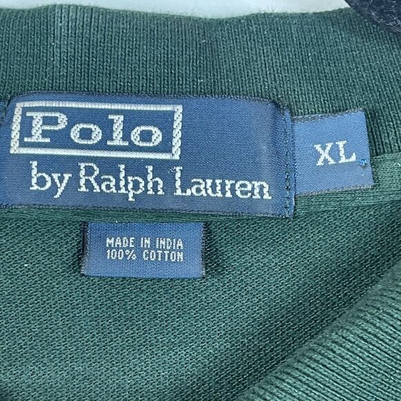 Polo Ralph Lauren Men Shirt XL Kelly Green Cotton Long Sleeve Polo Preppy Golf - Picture 4 of 7